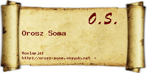 Orosz Soma névjegykártya